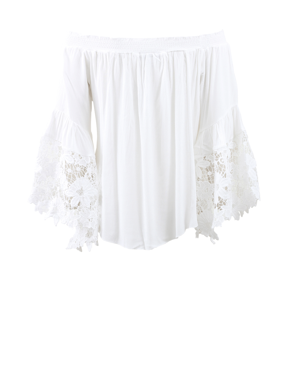 MUCHE ET MUCHETTE-Venus Flower Lace Tunic-WHITE