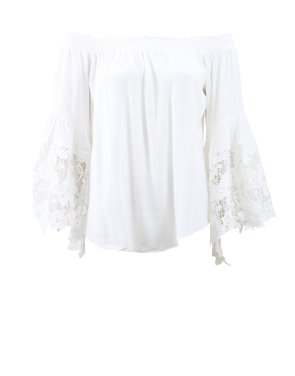 MUCHE ET MUCHETTE-Venus Flower Lace Tunic-WHITE