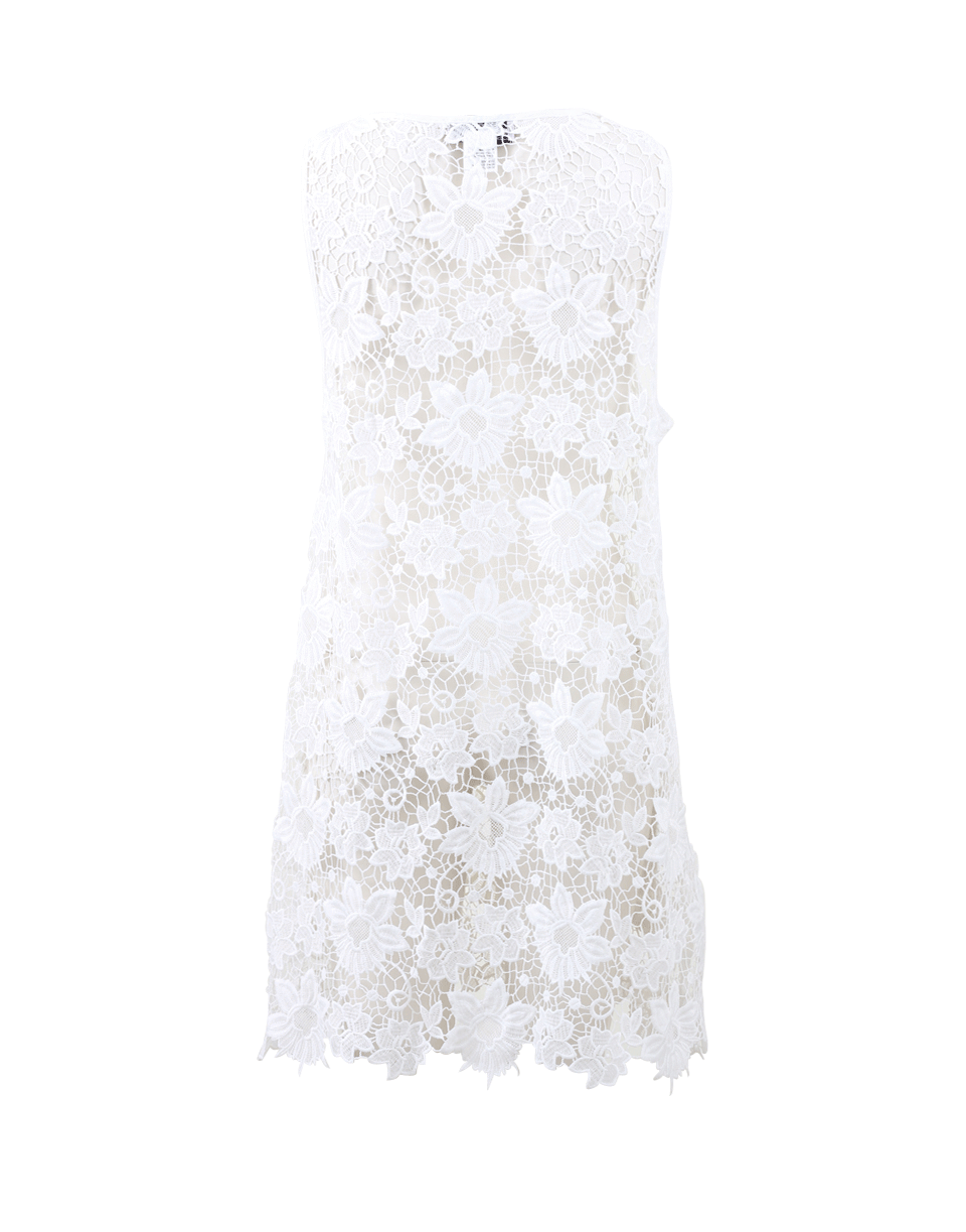 MUCHE ET MUCHETTE-Wild Lace T-Shirt Dress-WHITE