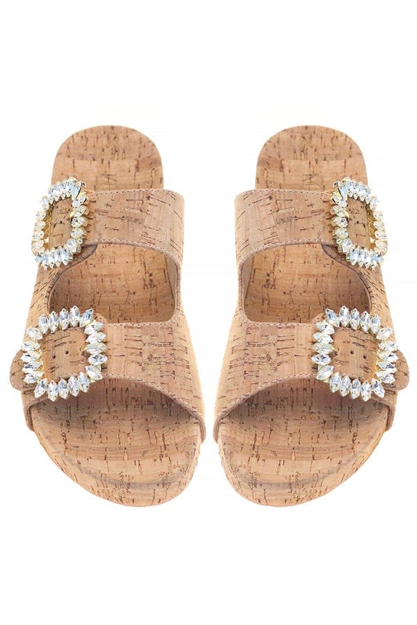 MYSTIQUE-Cork Pearl Flat Sandal-