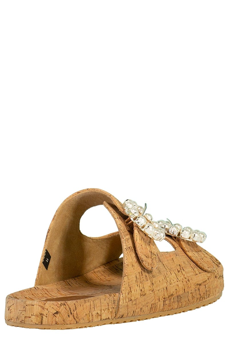 MYSTIQUE-Cork Pearl Flat Sandal-