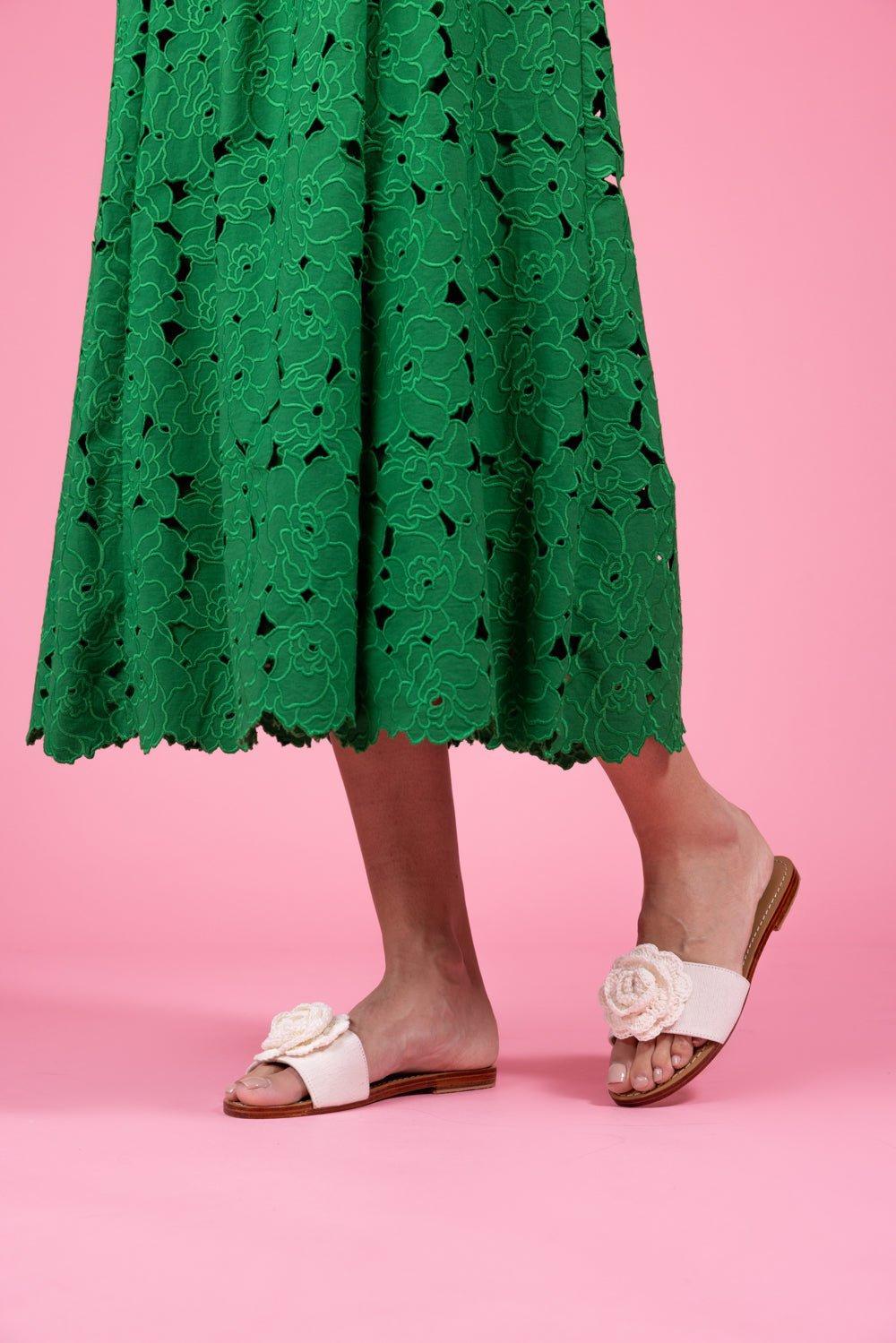 MYSTIQUE-Embroidered Rose Sandal-
