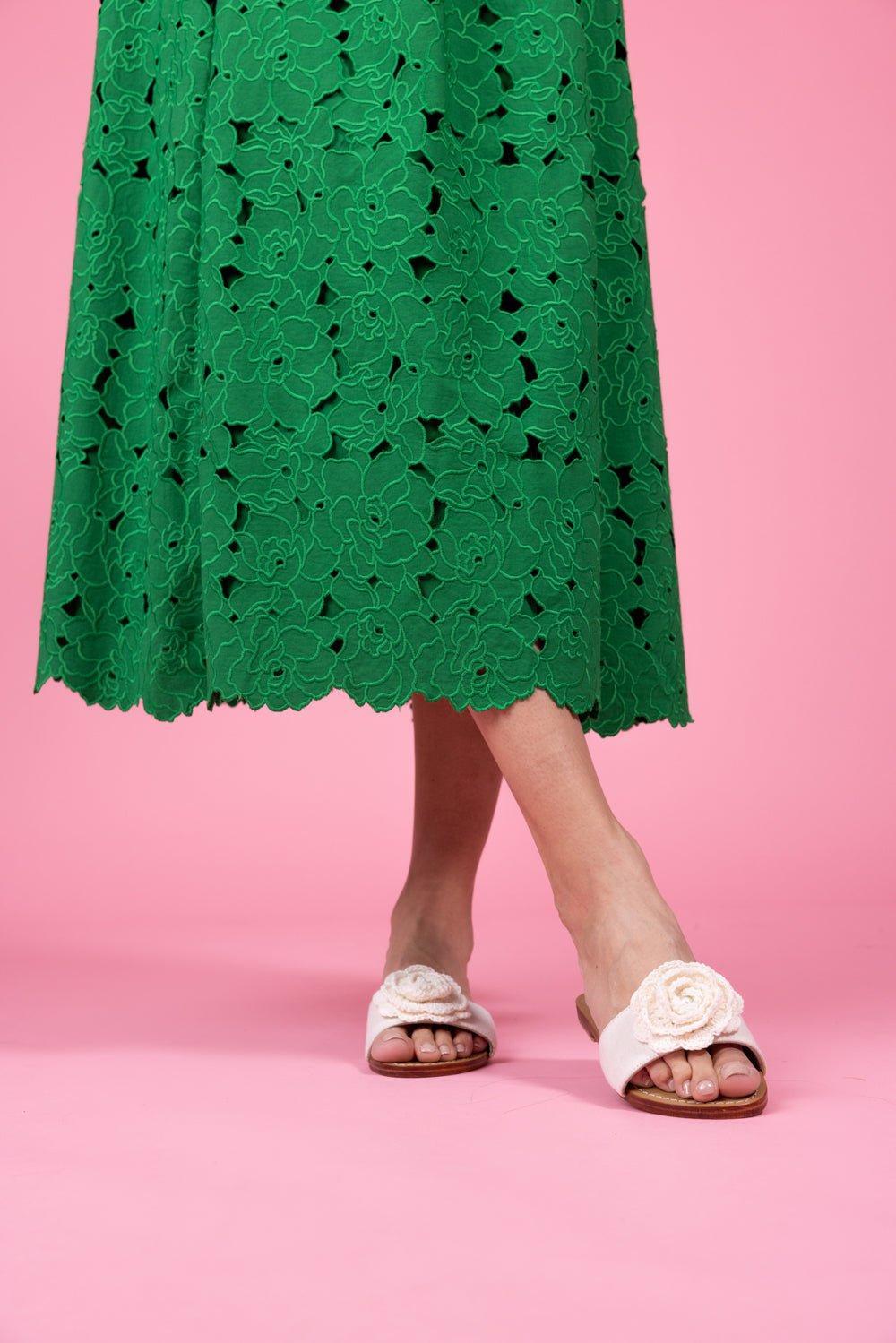MYSTIQUE-Embroidered Rose Sandal-
