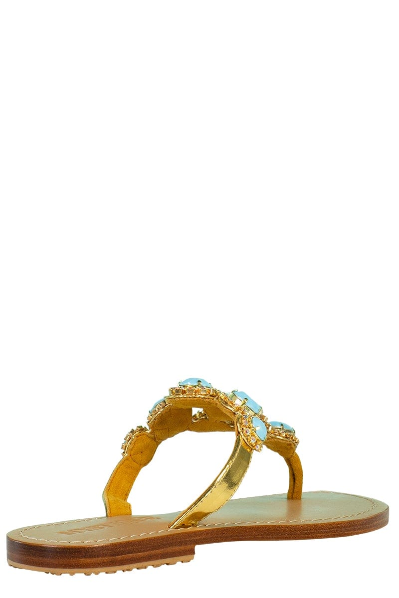 MYSTIQUE-Turquoise Jeweled Flat-