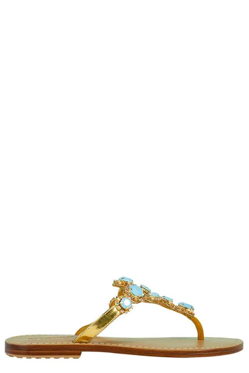 MYSTIQUE-Turquoise Jeweled Flat-