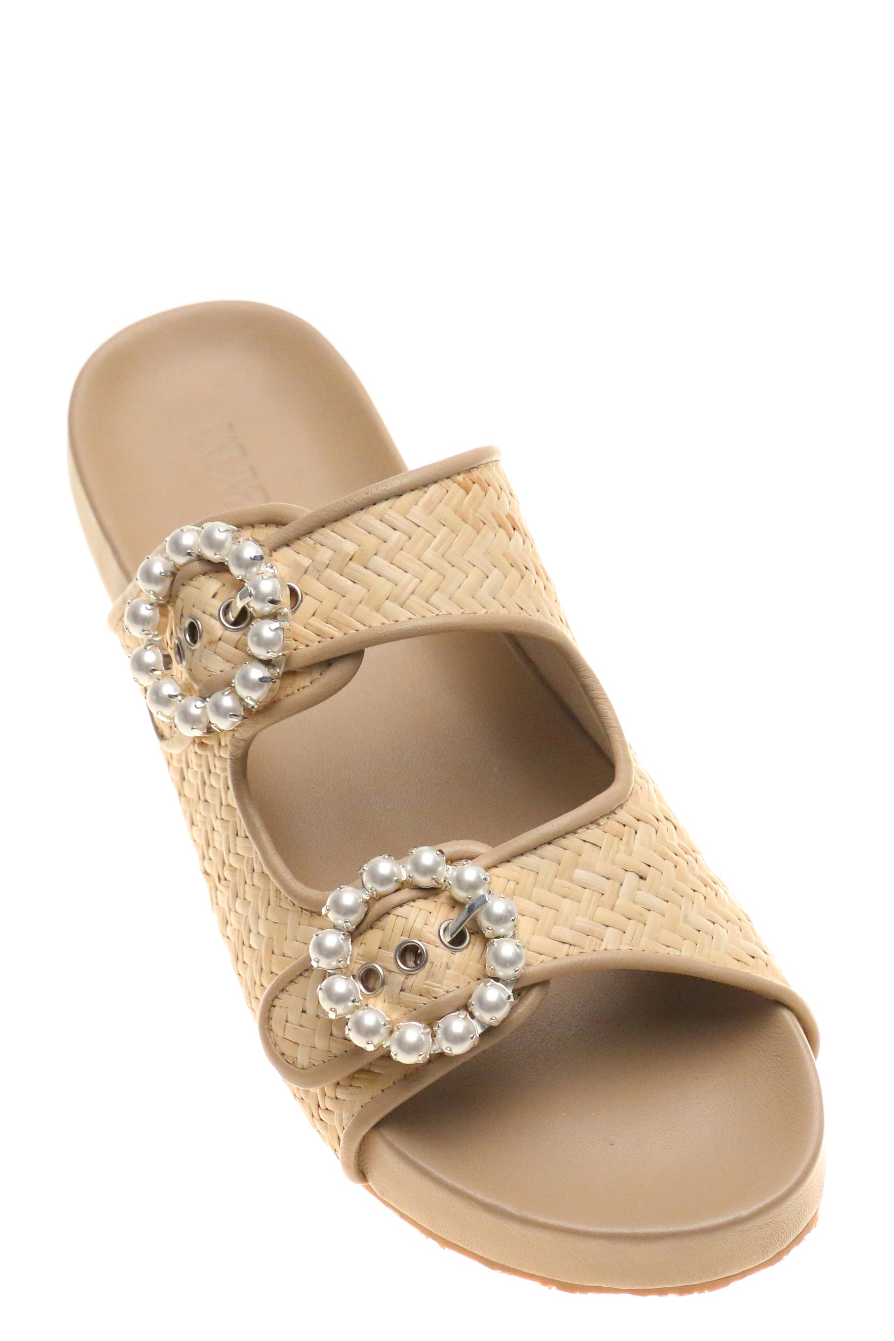 MYSTIQUE-Two Pearl Buckle Slides-