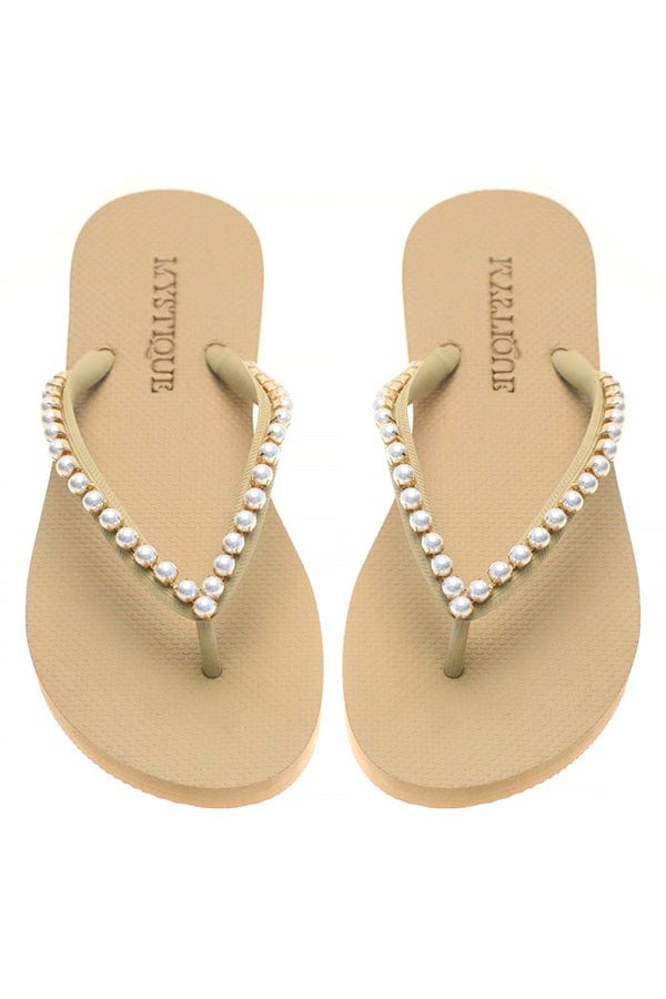 MYSTIQUE-Pearl Flip Flop - Nude-