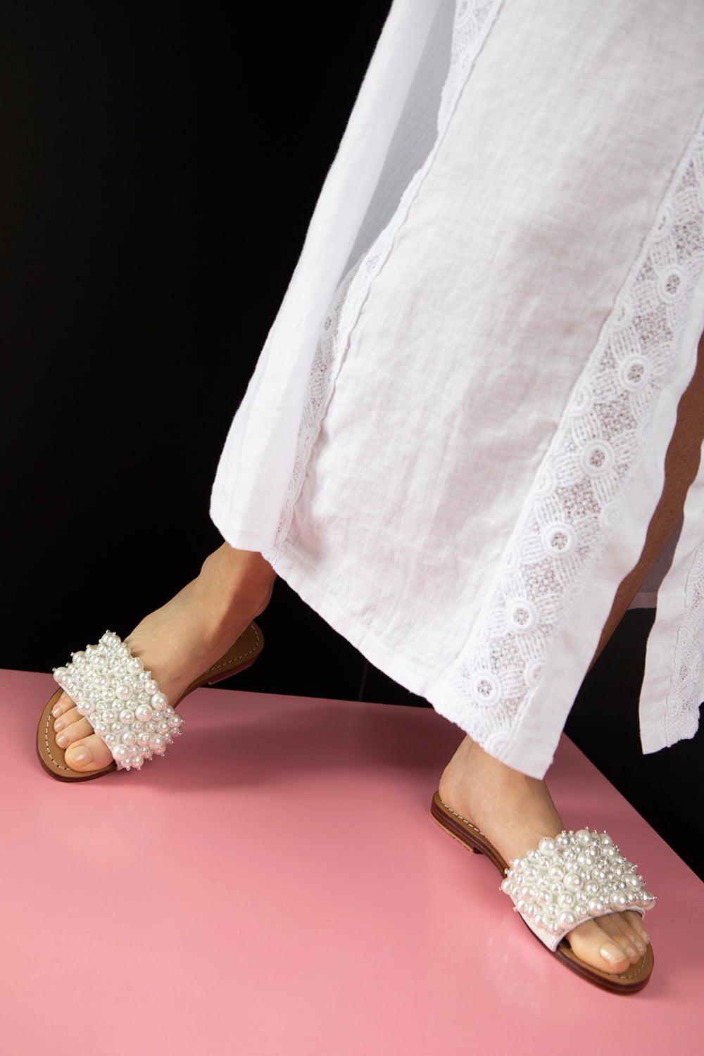 MYSTIQUE-Pearl Embellished Sandal-