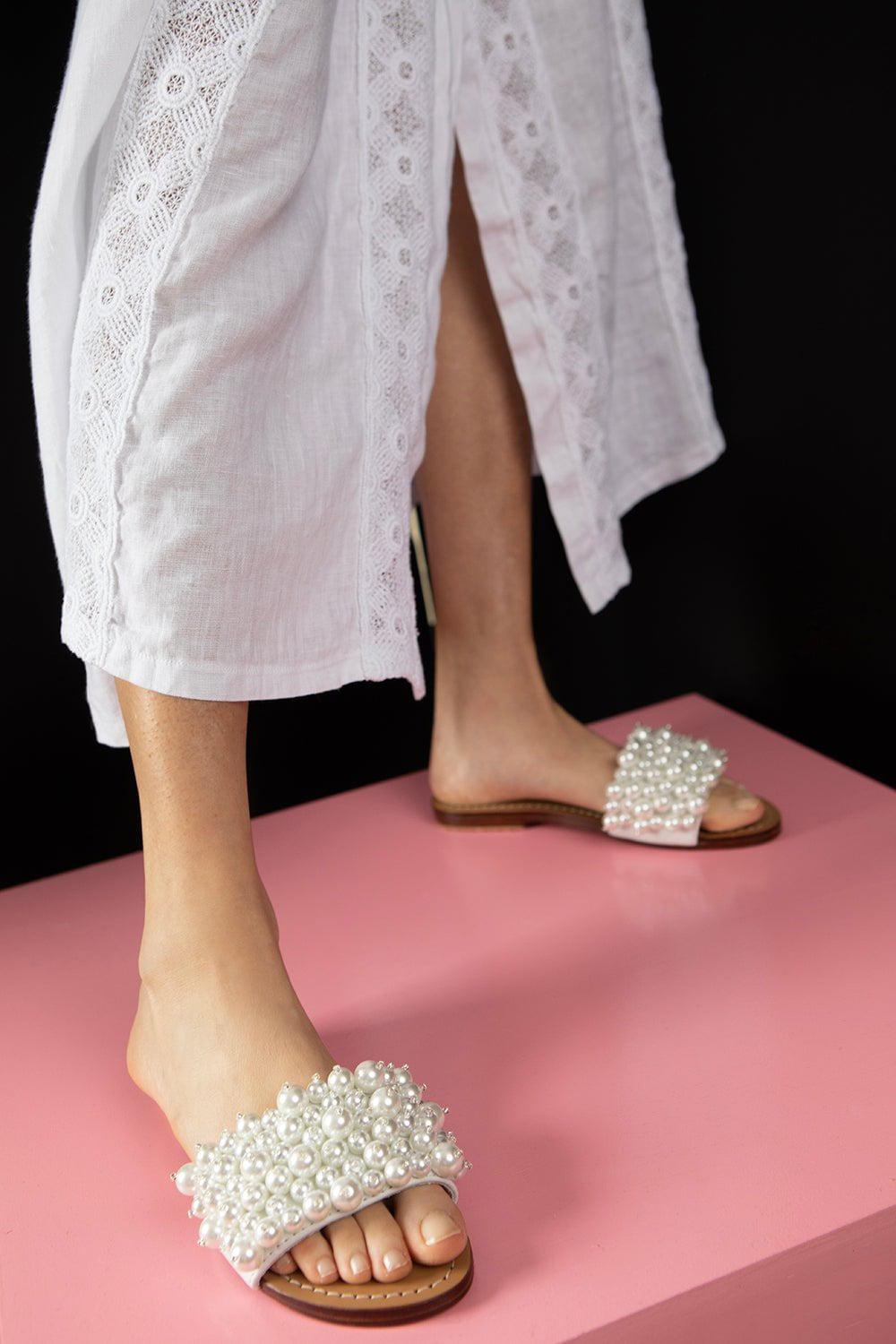 MYSTIQUE-Pearl Embellished Sandal-