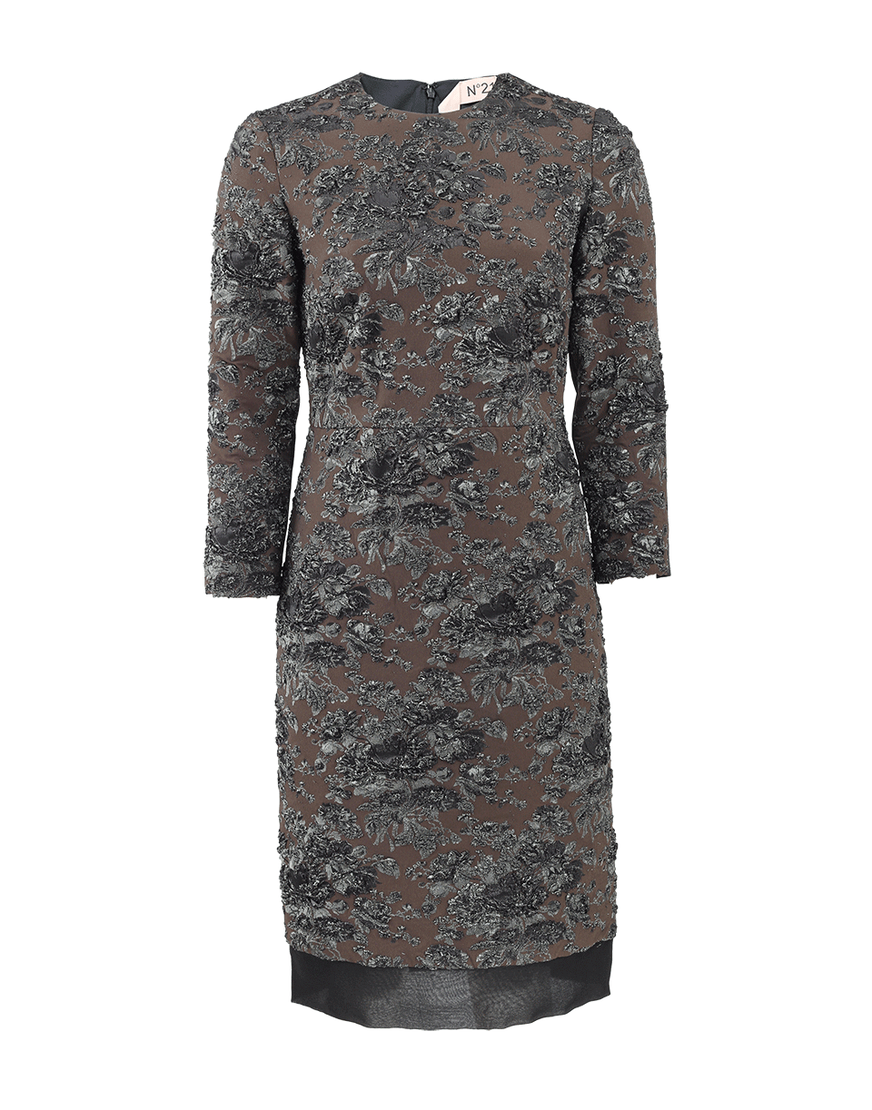 N0.21-Lame Floral Embroidered Dress-