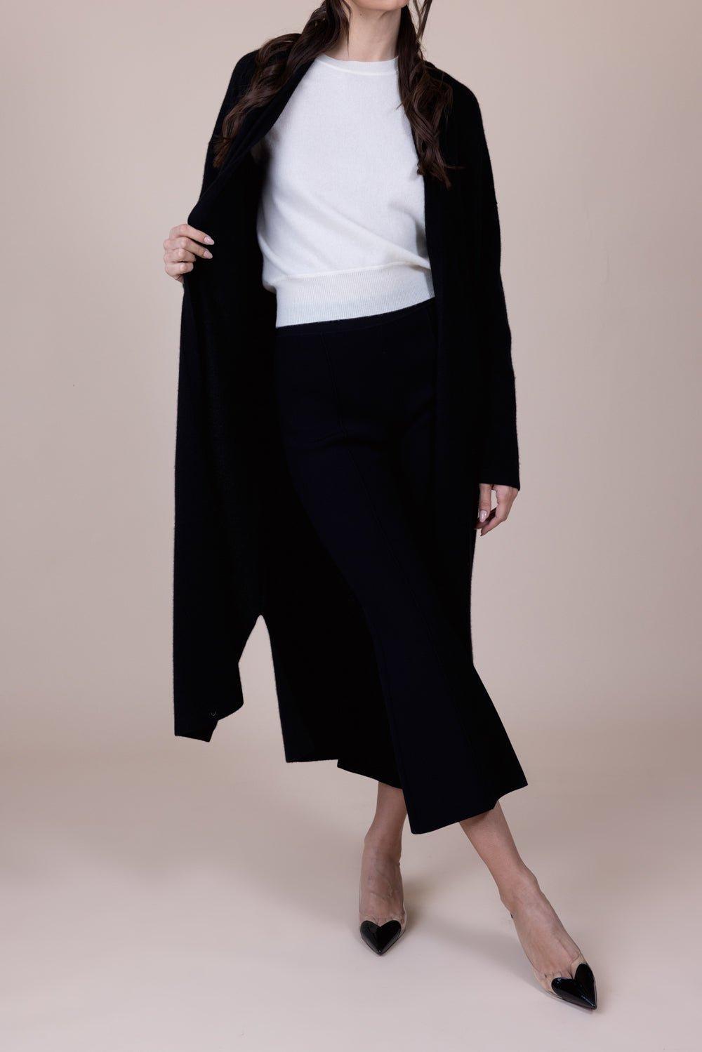NAADAM-Collared Cardigan - Black-
