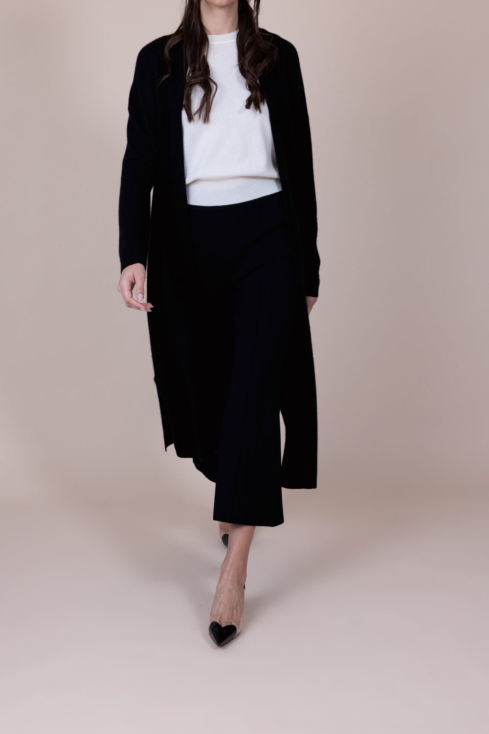 NAADAM-Collared Cardigan - Black-