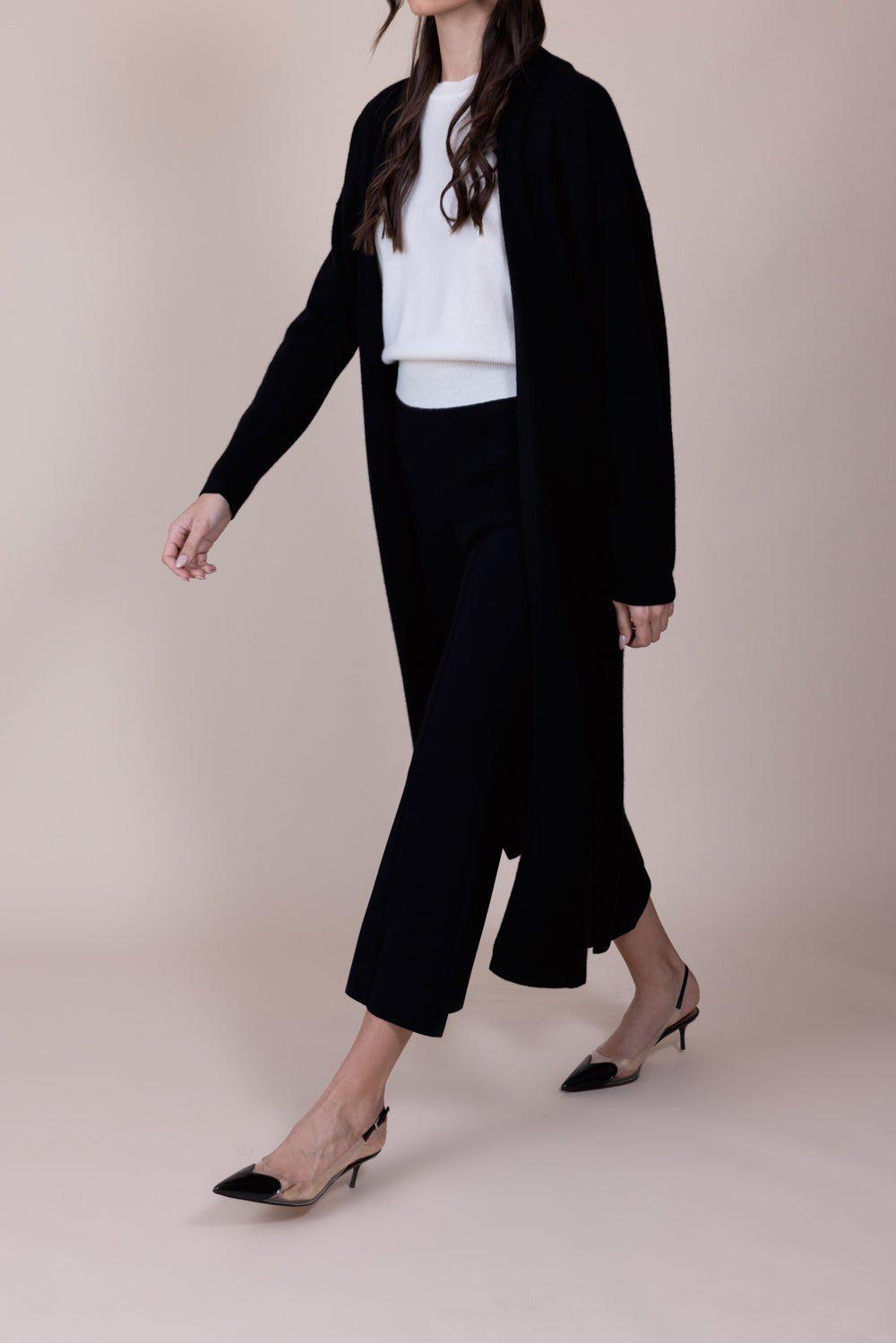 NAADAM-Collared Cardigan - Black-