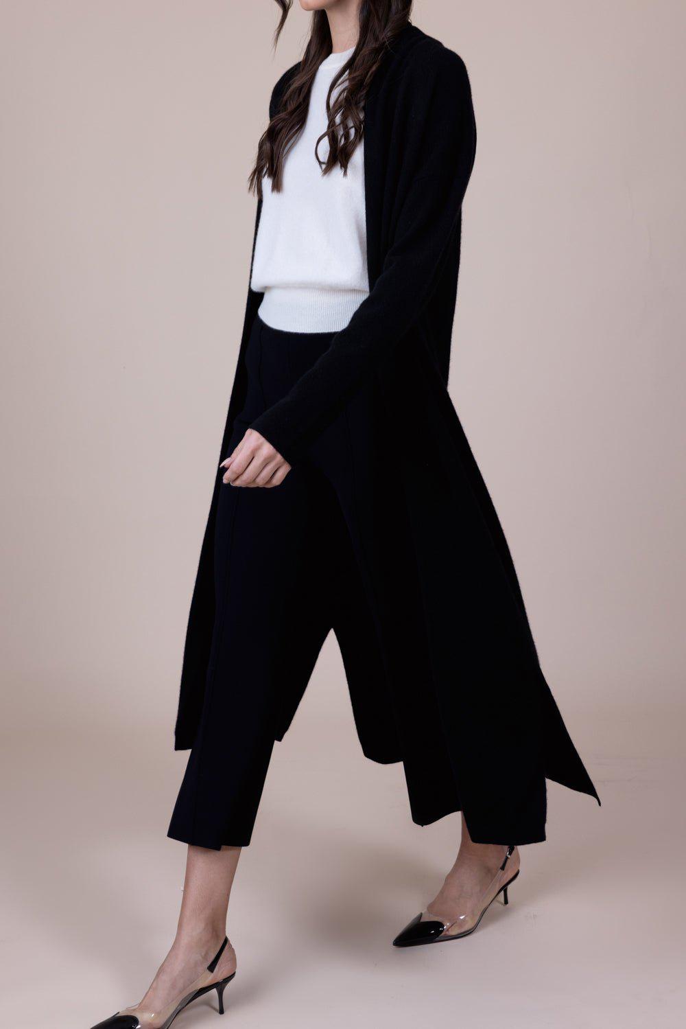 NAADAM-Collared Cardigan - Black-