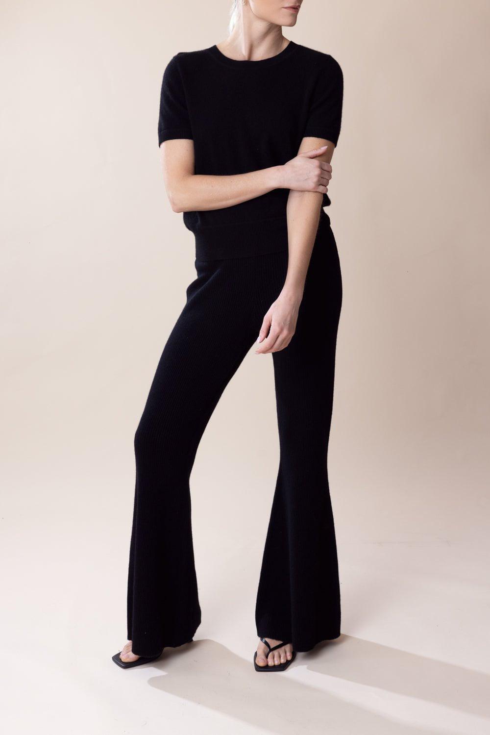 NAADAM-Short Sleeve Cropped Pullover - Black-
