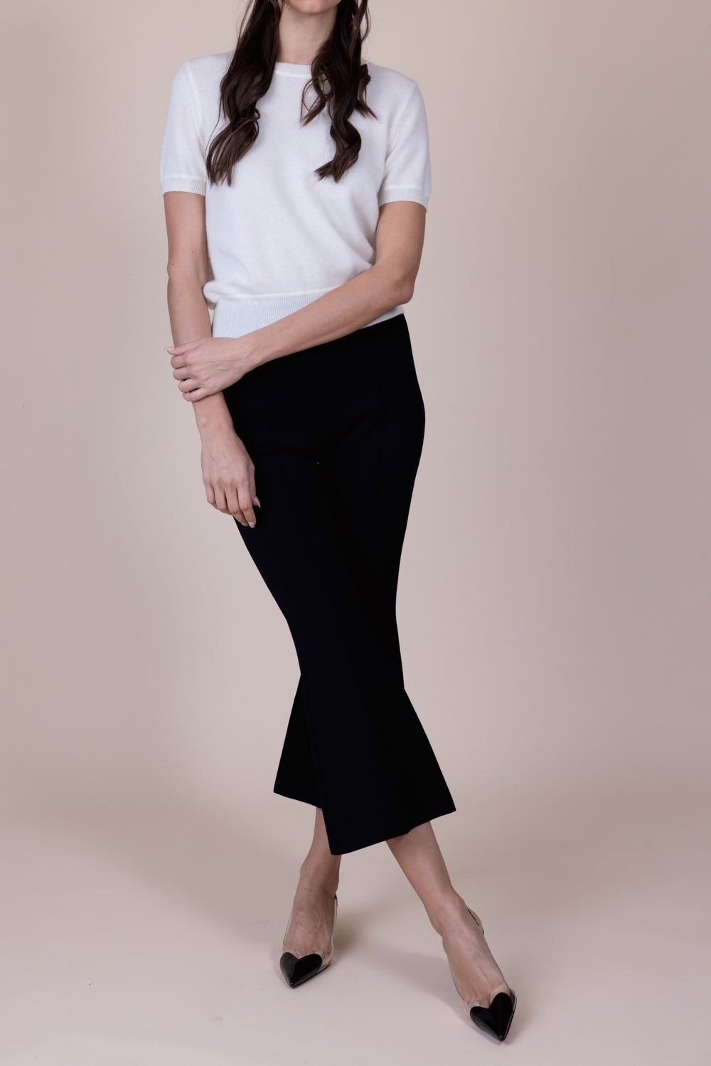 NAADAM-Short Sleeve Cropped Pullover - White-