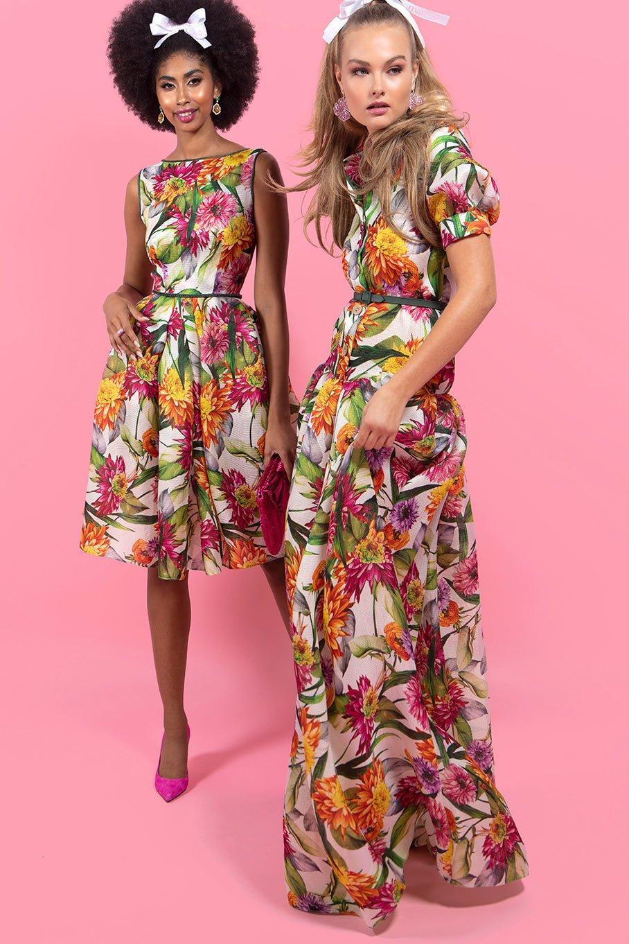 Belted Silk Gazar Cocktail Dress