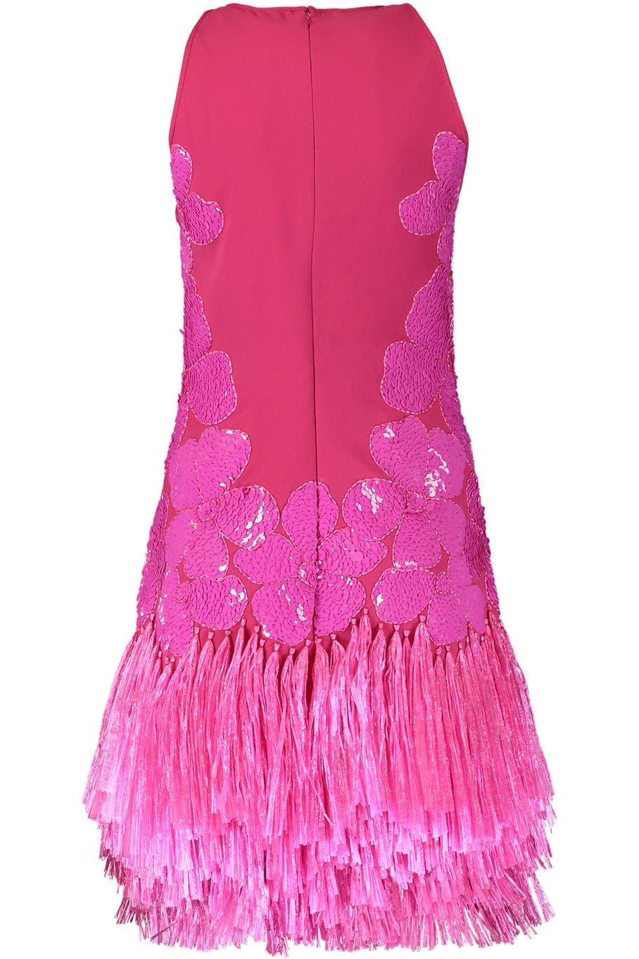 naeem khan pink dress Sleeveless Raffia Hem Dress