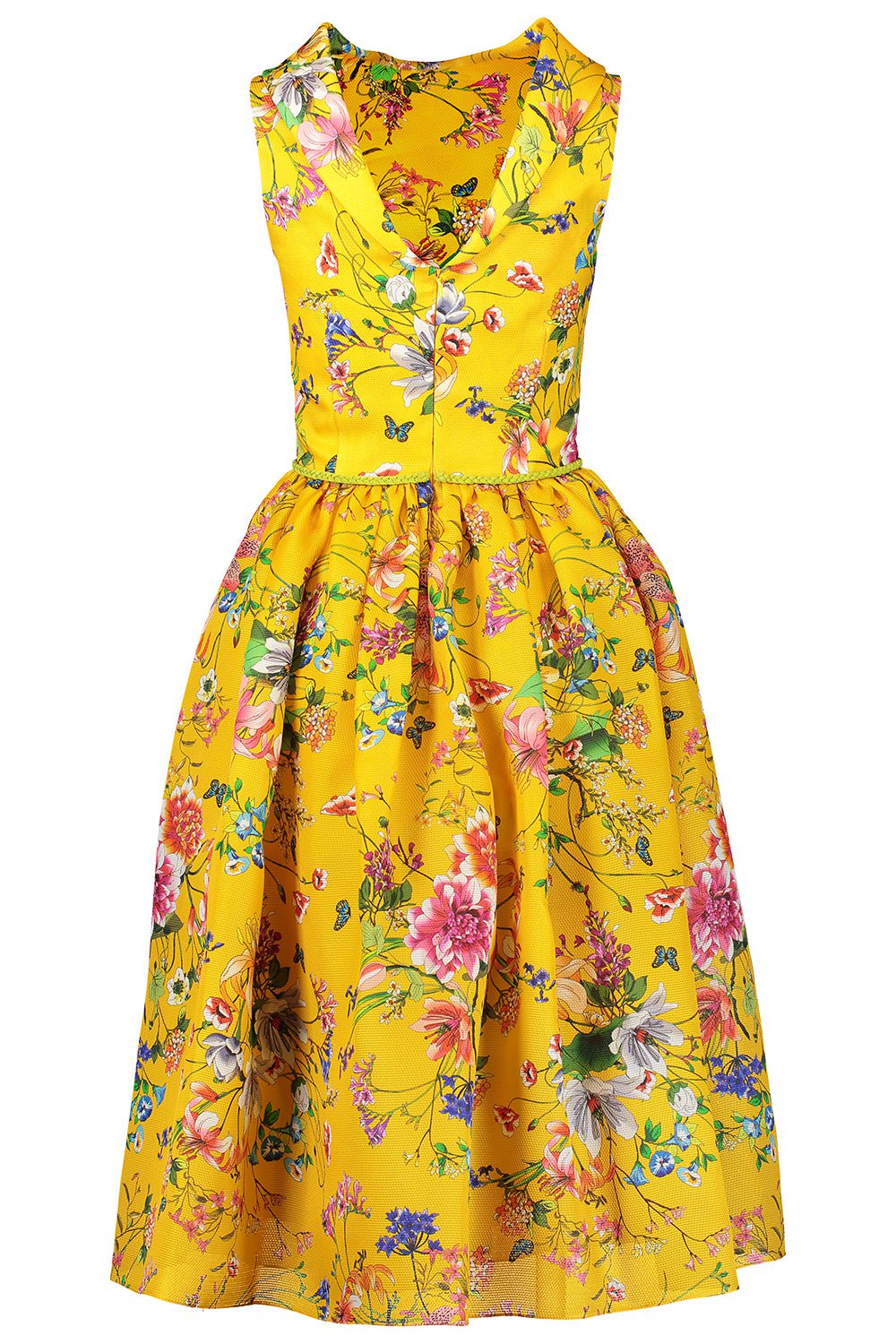 NAEEM KHAN-Positano Floral Dress - Yellow-YLW/MLT