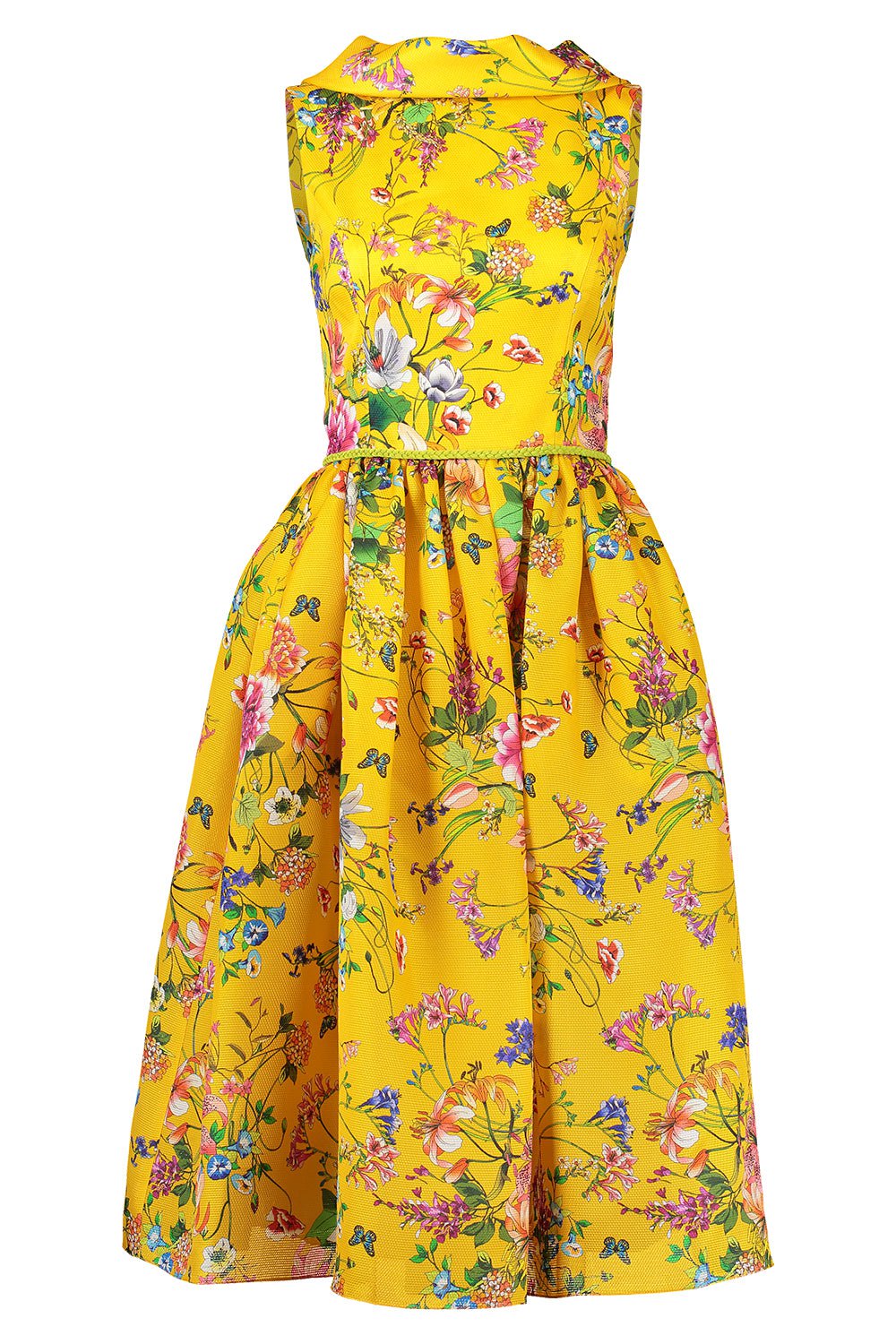 NAEEM KHAN-Positano Floral Dress - Yellow-YLW/MLT