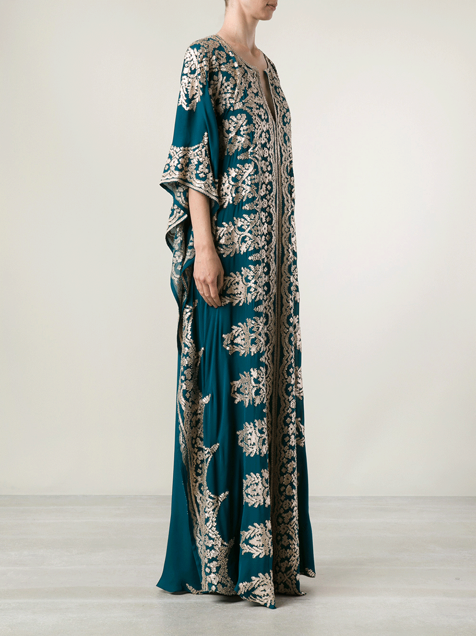 NAEEM KHAN-Embellished Caftan-BLUE