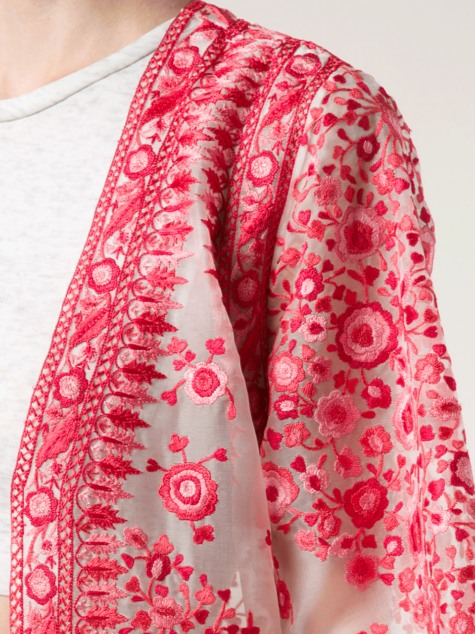 NAEEM KHAN-Long Embroidered Coat-PINK