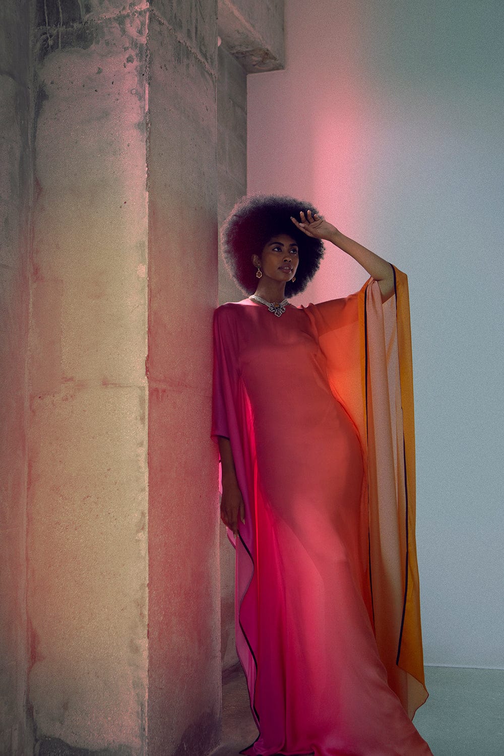NAEEM KHAN-Silk Ombre Caftan-