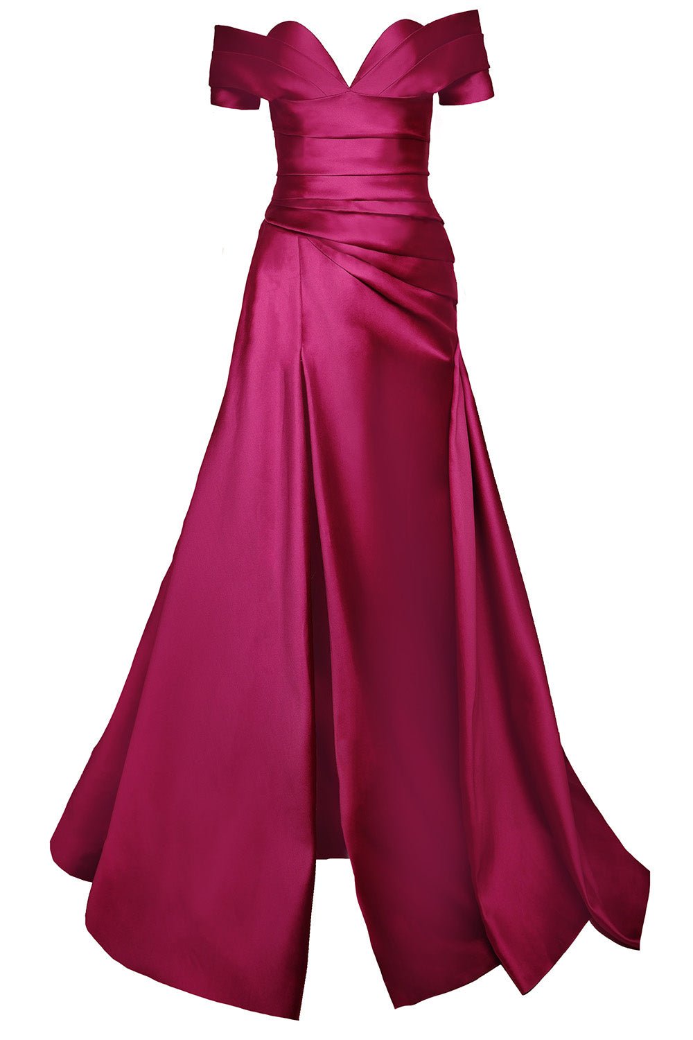 Strapless Pleated Mikado Gown CLOTHINGDRESSGOWN NAEEM KHAN   