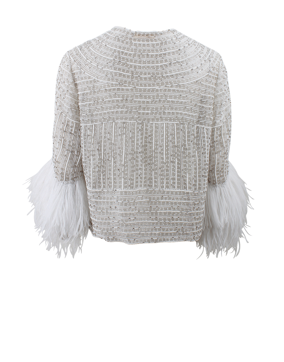 NAEEM KHAN-Linear Beaded Jacket-WHITE