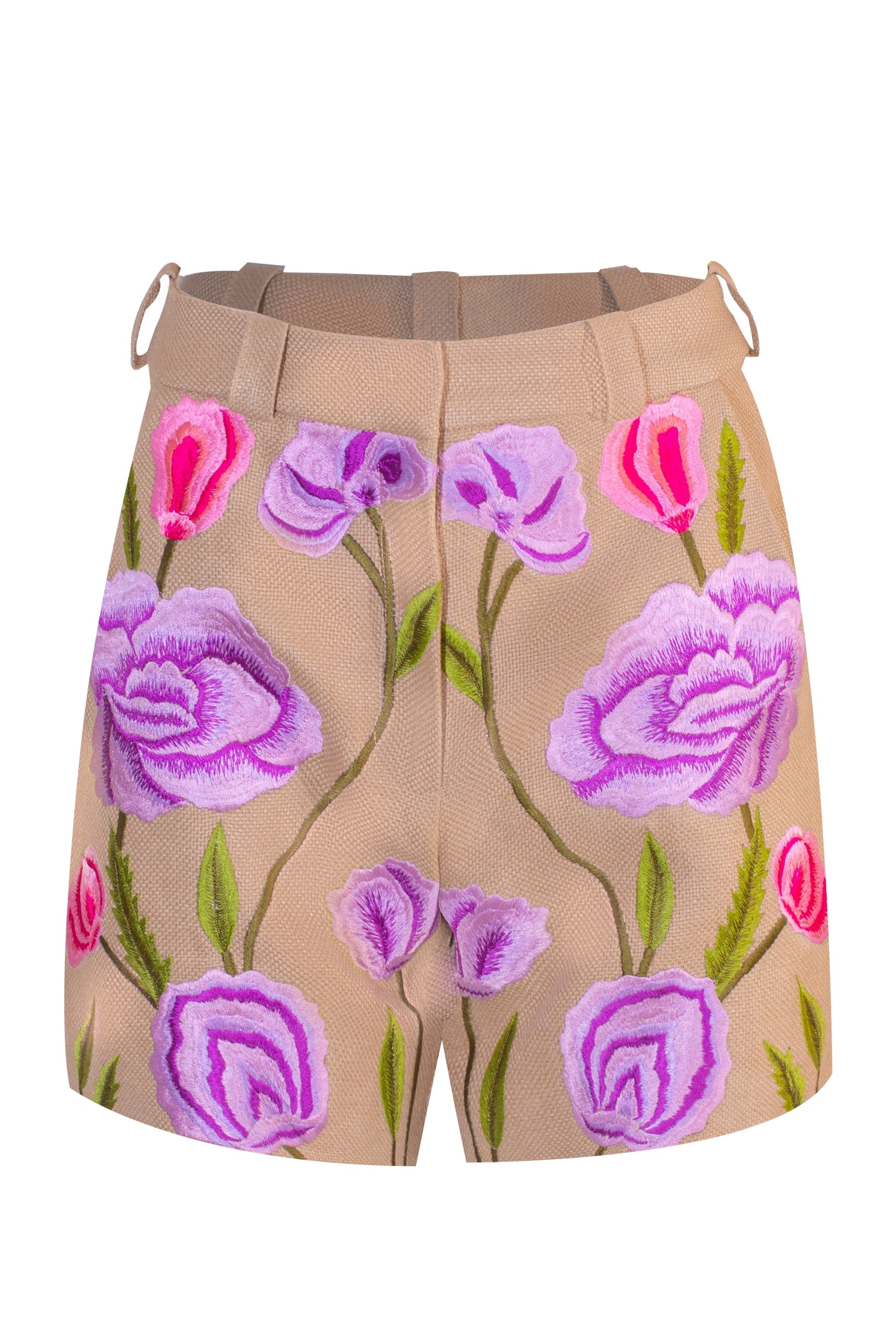 NAEEM KHAN-Embroidered Shorts-NUDE/MLT