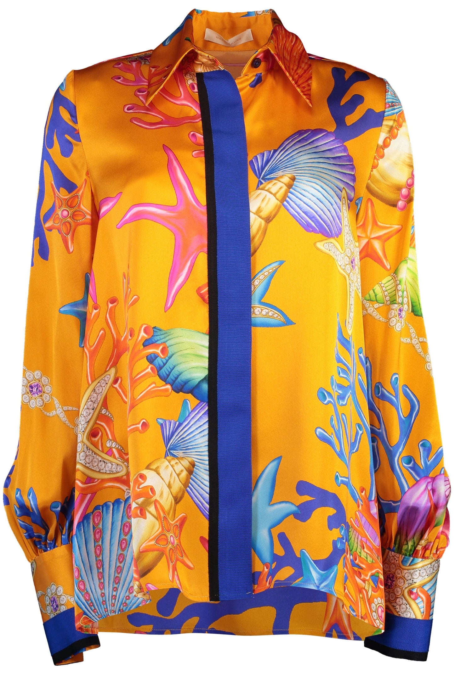 NAEEM KHAN-Amalfi Sea Print Silk Shirt-