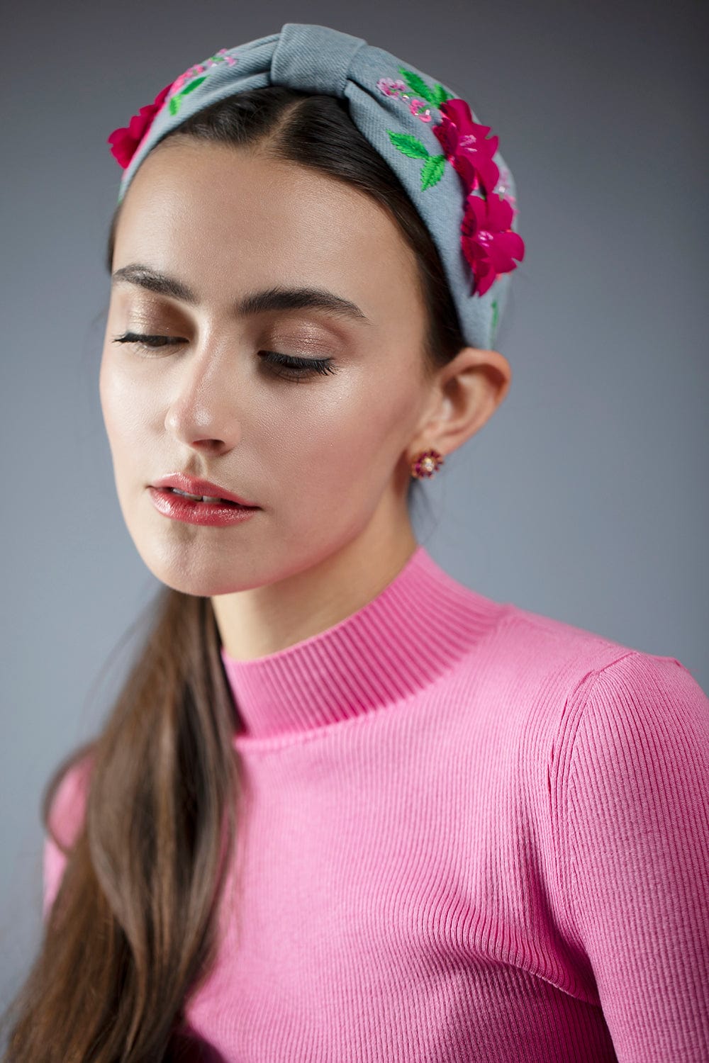 NAMJOSH-Flower Headband-DENIM