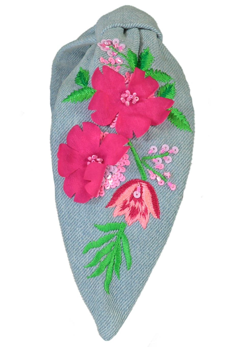 NAMJOSH-Flower Headband-DENIM