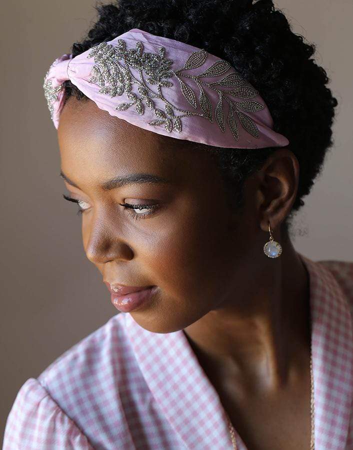 NAMJOSH-Pink Floral Embroidered Headband-PINK