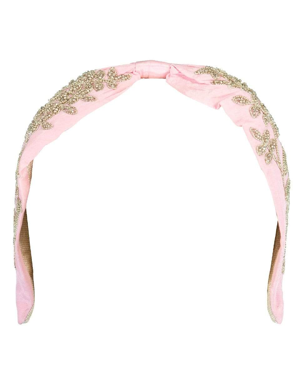 NAMJOSH-Pink Floral Embroidered Headband-PINK