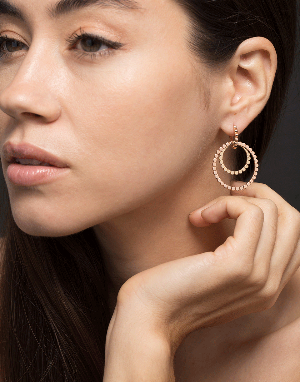 NANCY NEWBERG-Triple Hoop Earrings-ROSE GOLD