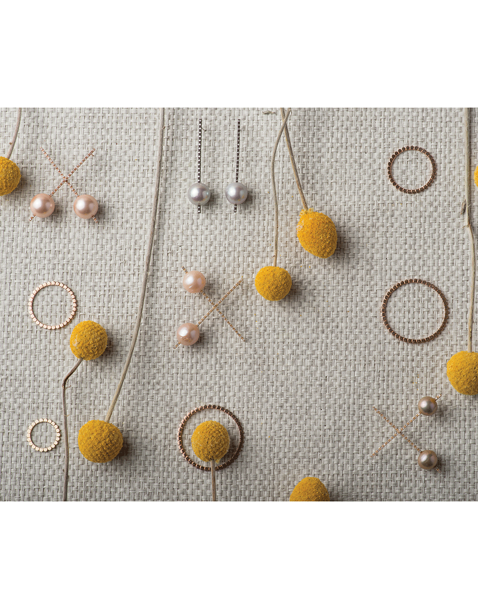 NANCY NEWBERG-Pearl And Diamond Stick Earrings-SILVER