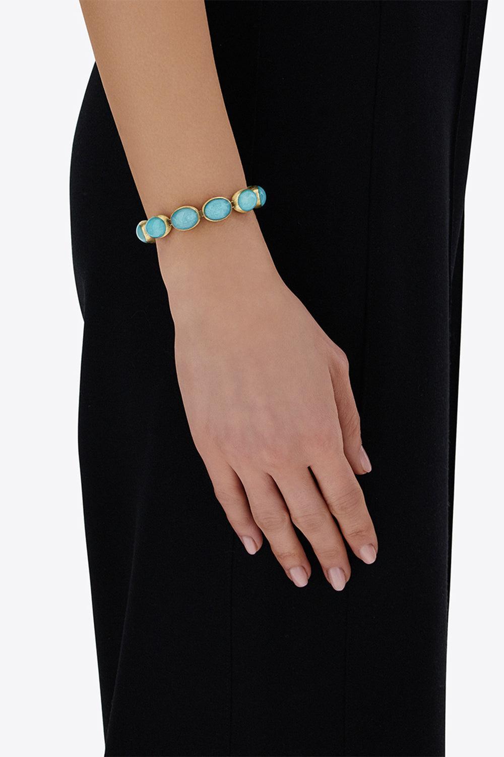 Amazonite Small Boules Muse Bracelet-YELLOW GOLD-JEWELRYFINE JEWELBRACELET O-NANIS