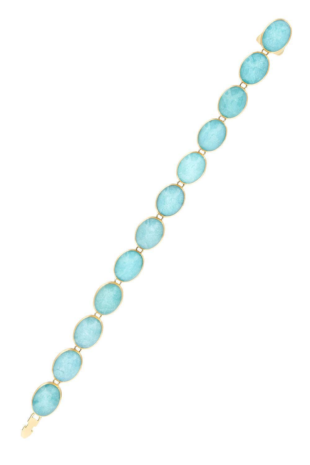 Amazonite Small Boules Muse Bracelet-YELLOW GOLD-JEWELRYFINE JEWELBRACELET O-NANIS