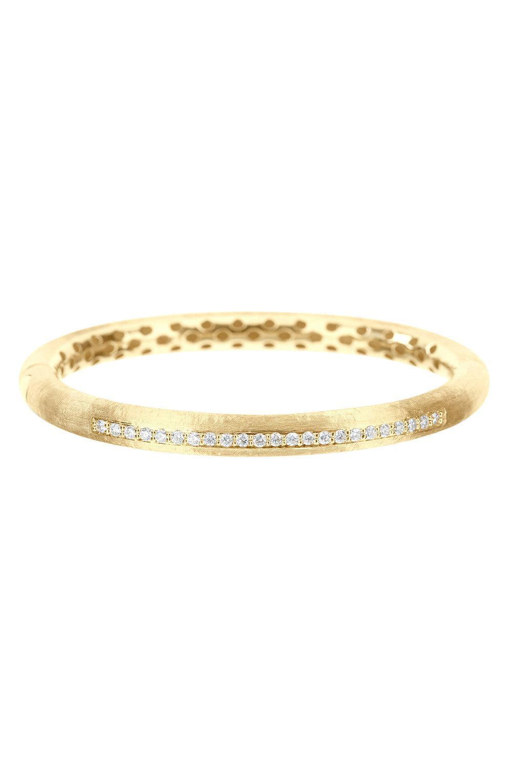 Diamond One Row Libera Aura Bangle Bracelet-YELLOW GOLD-JEWELRYFINE JEWELBRACELET O-NANIS
