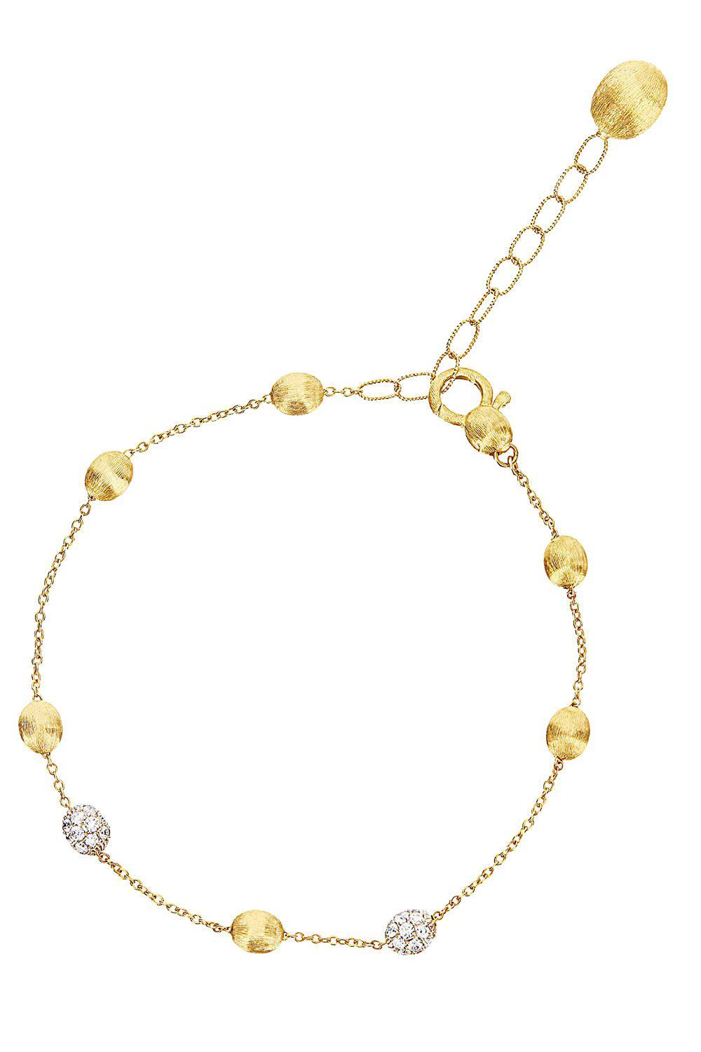 Elite Gold Diamond Ball Bracelet-YELLOW GOLD-JEWELRYFINE JEWELBRACELET O-NANIS