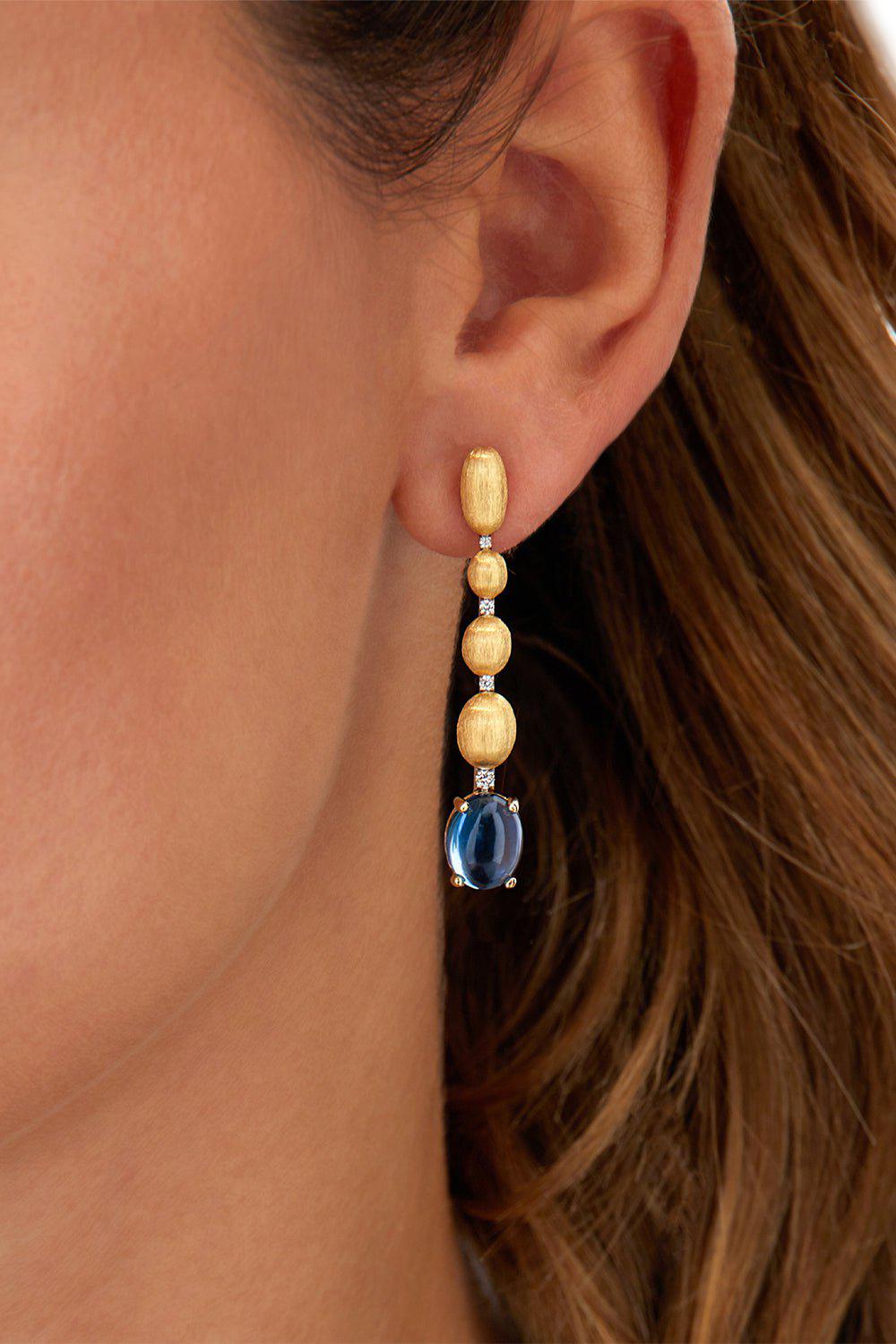NANIS-Azure London Topaz Drop Earrings-YELLOW GOLD