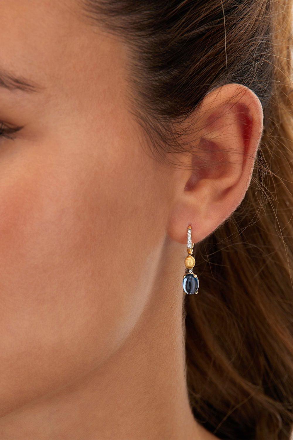 NANIS-Azure London Topaz Drop Earrings-YELLOW GOLD