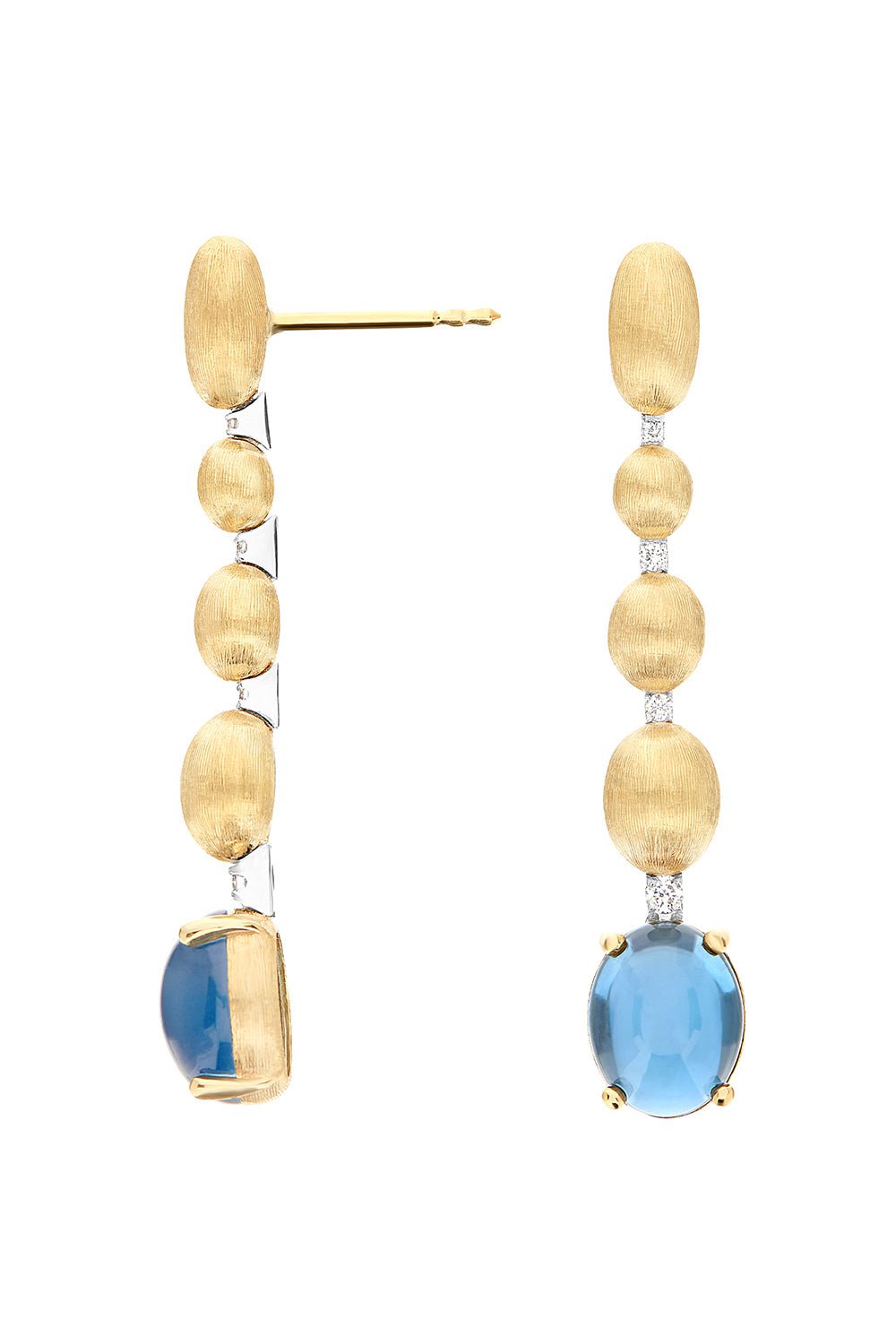 NANIS-Azure London Topaz Drop Earrings-YELLOW GOLD