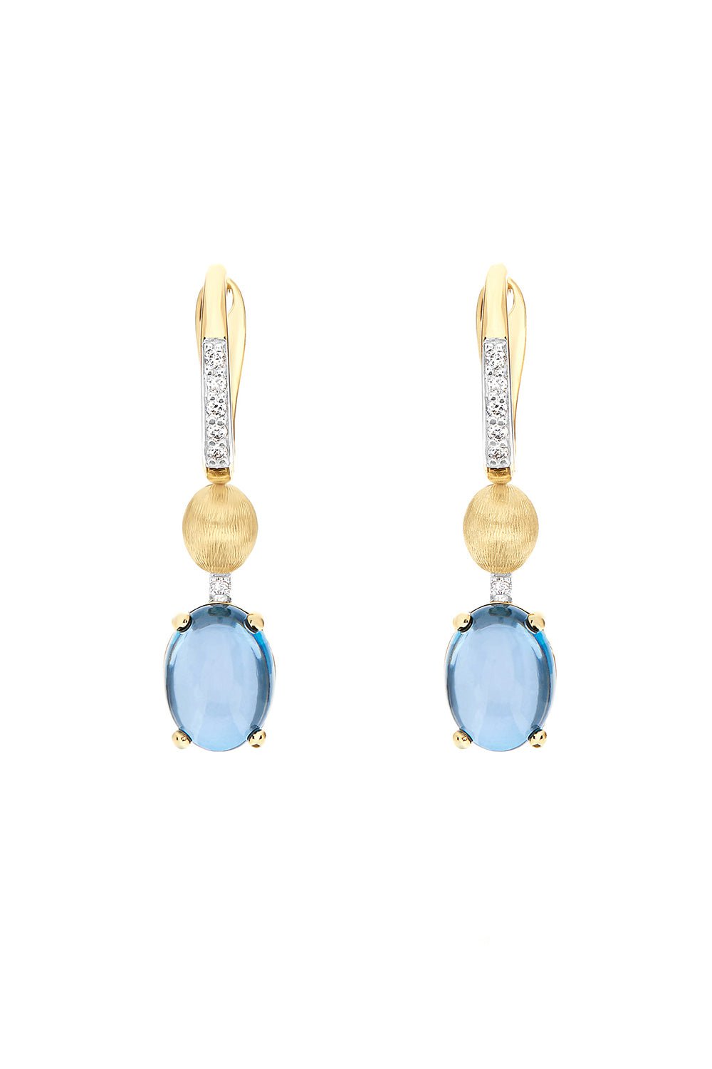 NANIS-Azure London Topaz Drop Earrings-YELLOW GOLD