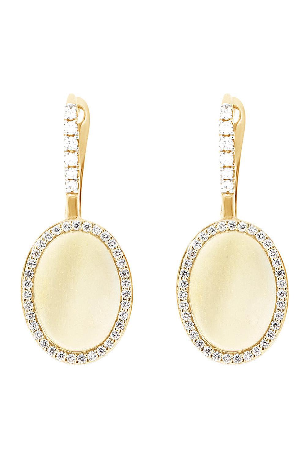 Diamond Halo Sway Circle Drop Earrings-YELLOW GOLD-JEWELRYFINE JEWELEARRING-NANIS