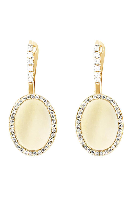 Diamond Halo Sway Circle Drop Earrings