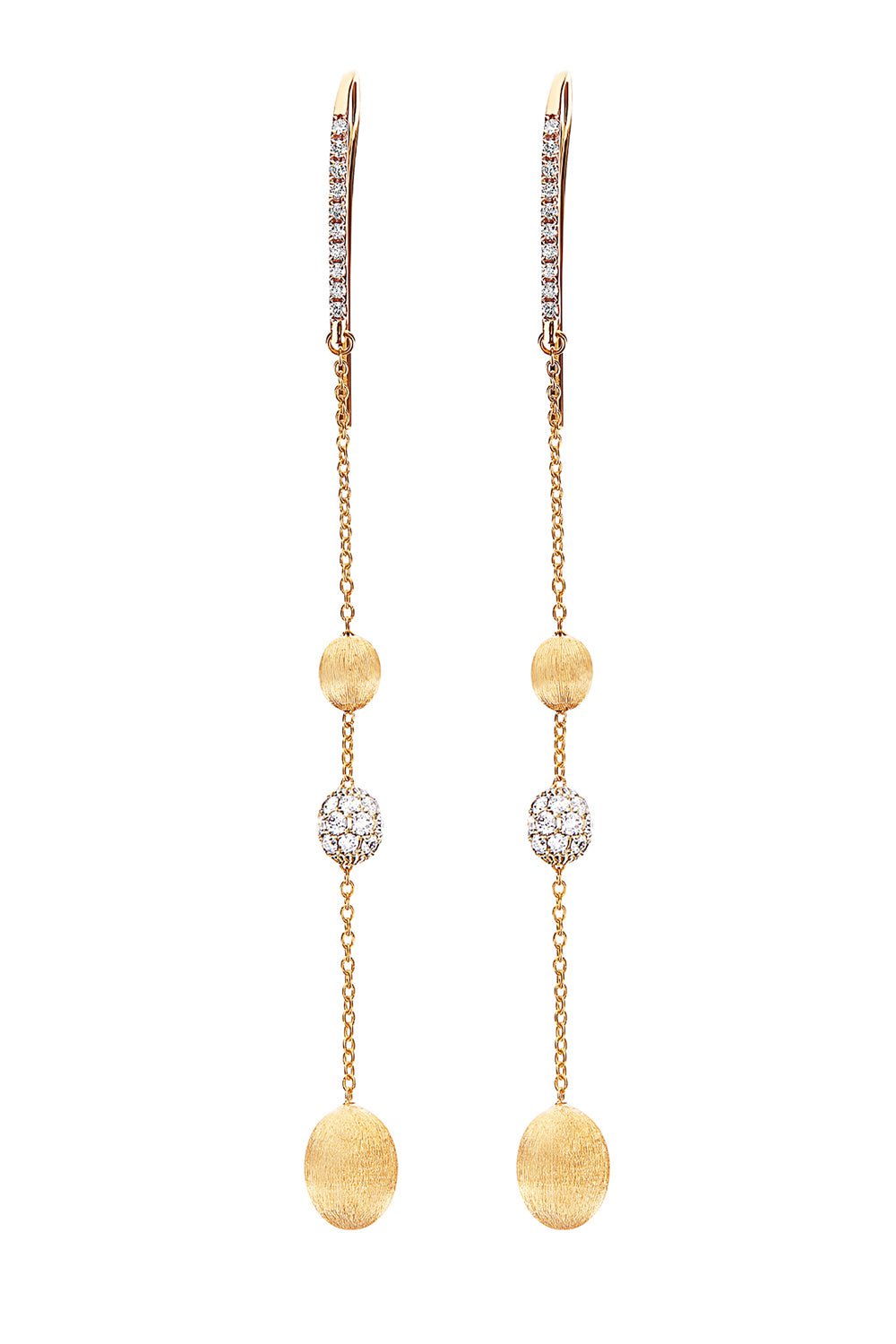 NANIS-Diamond Long Drop Earrings-YELLOW GOLD