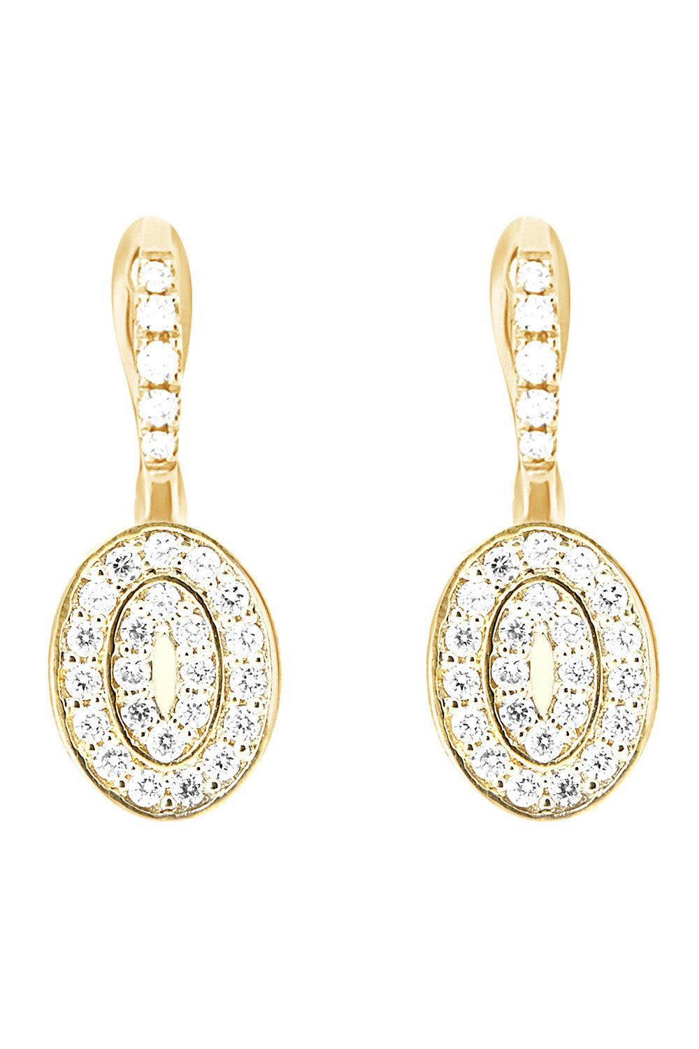 Diamond Pave Full Sway Earrings-YELLOW GOLD-JEWELRYFINE JEWELEARRING-NANIS