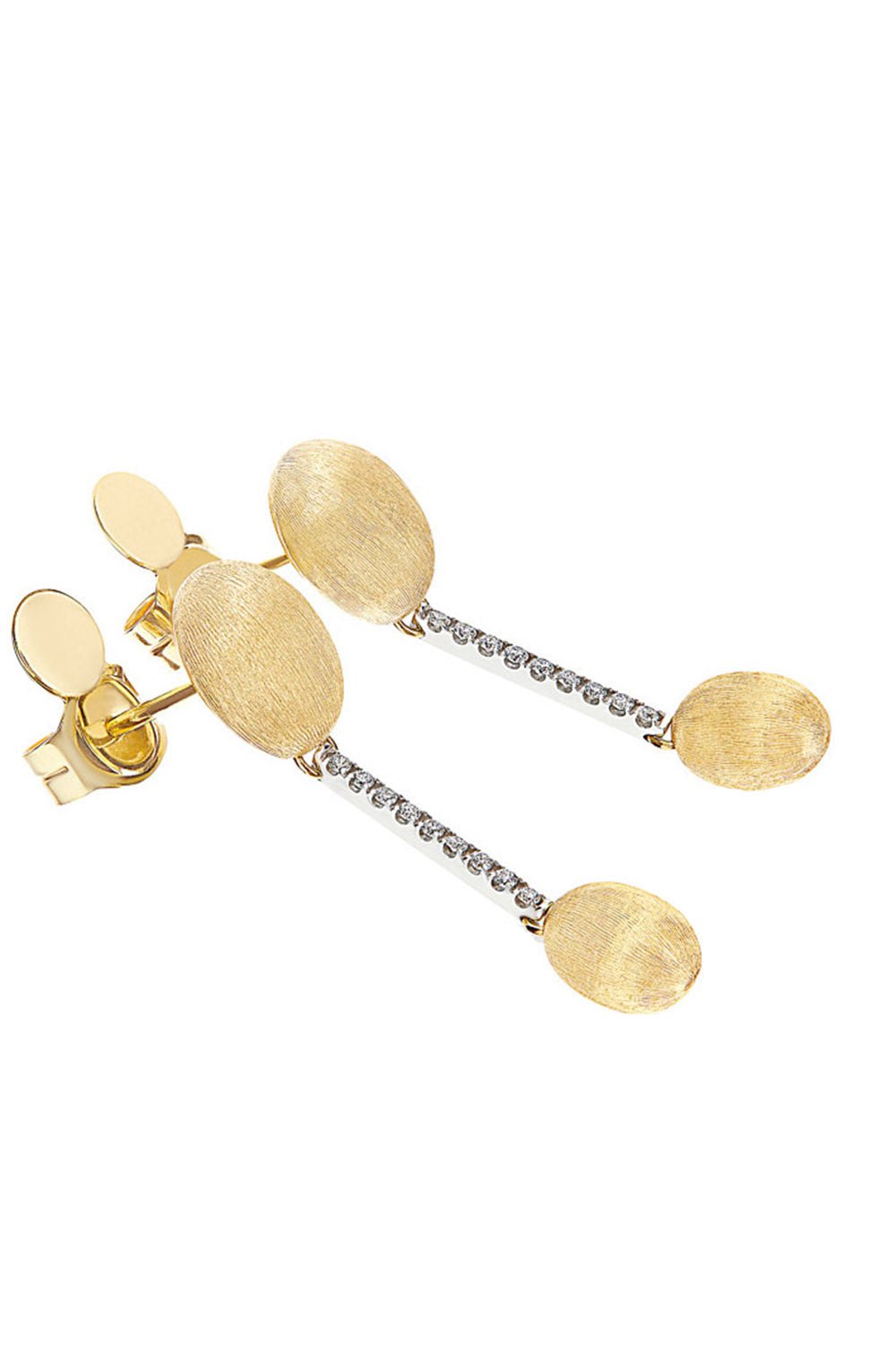 NANIS-Elite Diamond Bar Drop Earrings-YELLOW GOLD